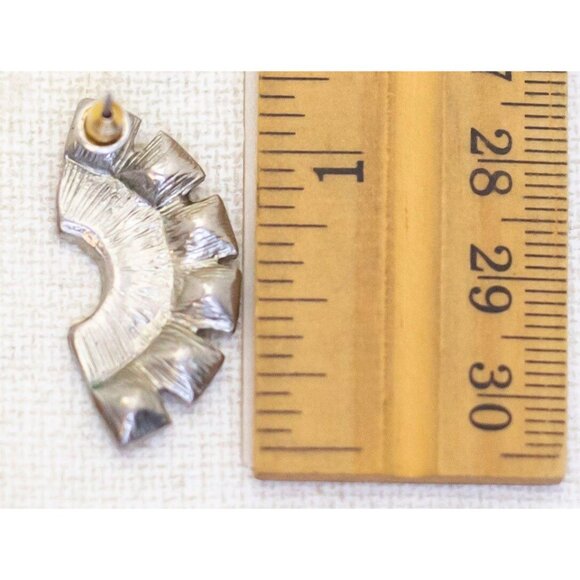 Vintage Ceremonial Fan Stud Earrings - AA1 - Picture 2 of 2